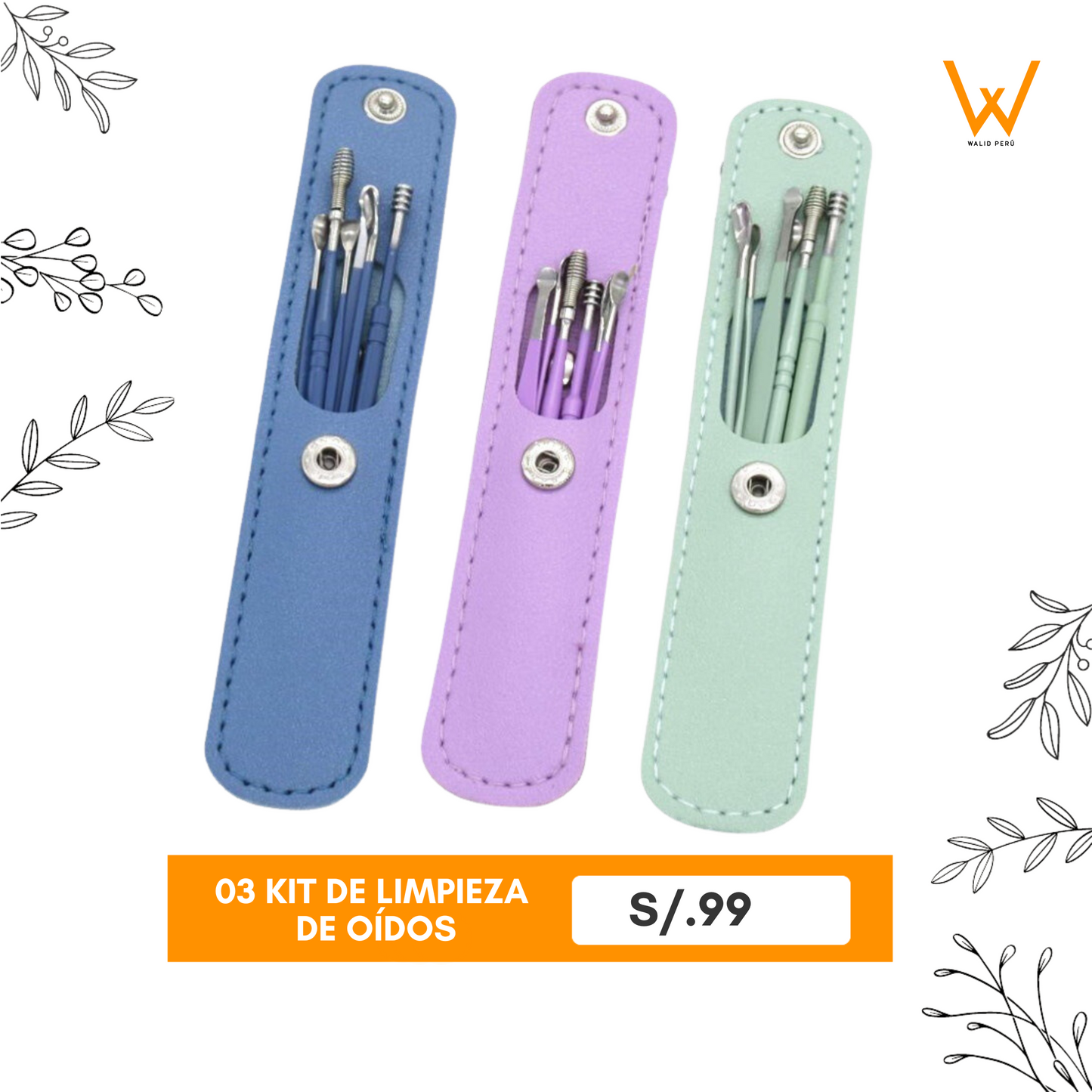 KIT 6 DE LIMPIEZA DE OIDO + ESTUCHE DE REGALO