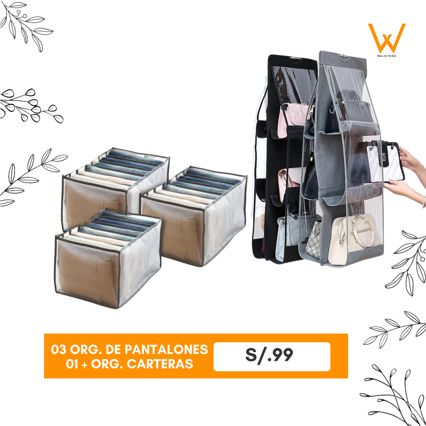 PACK 3 DE ORGANIZADOR DE POLOS & PANTALONES