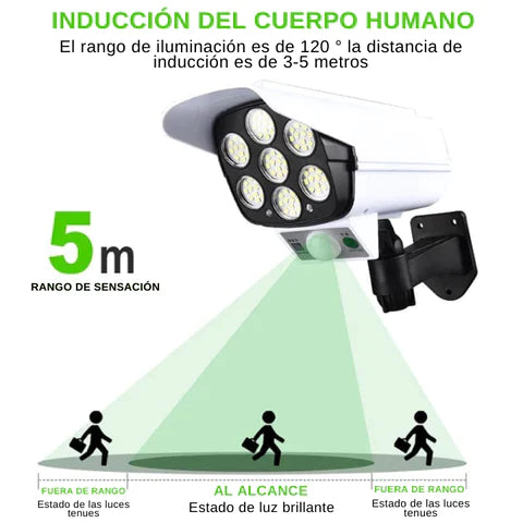 FOCO LED SOLAR - LAMPARA TIPO CAMARA