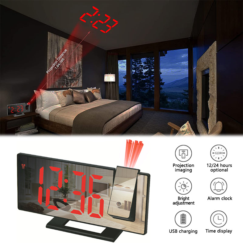 Reloj despertador con proyector digital LED