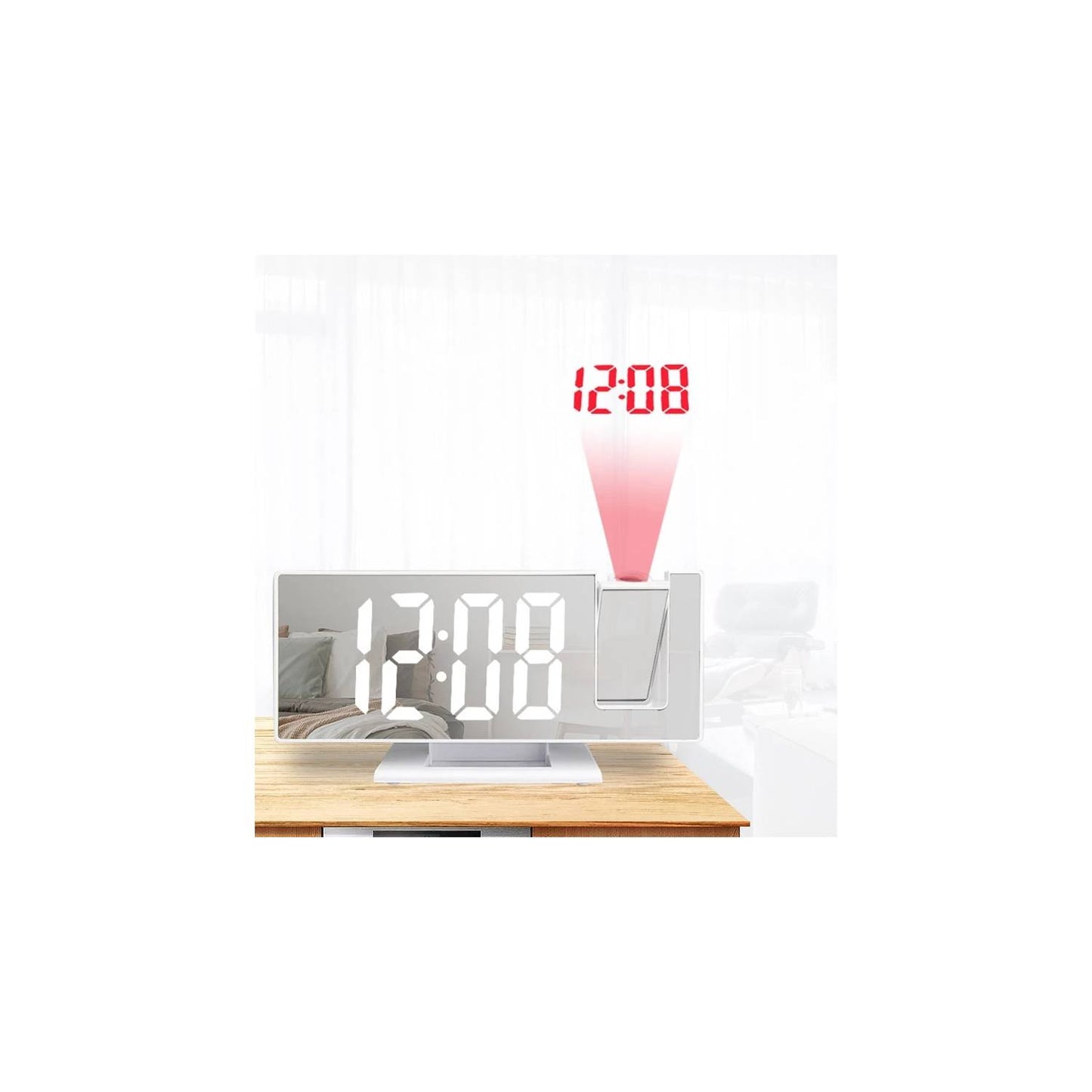 Reloj despertador con proyector digital LED