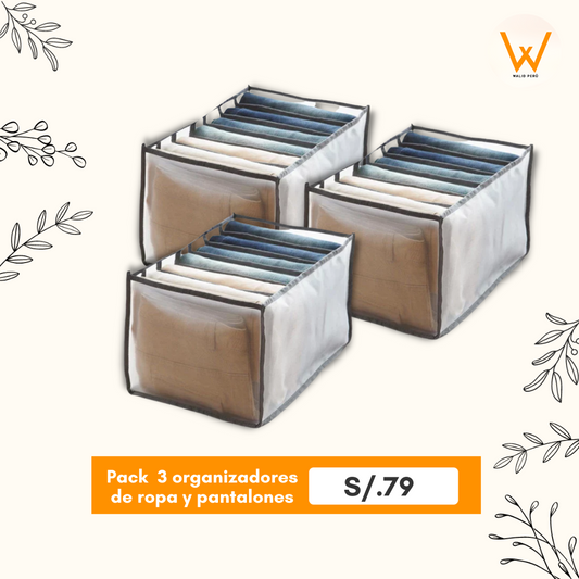 PACK 3 DE ORGANIZADOR DE POLOS & PANTALONES