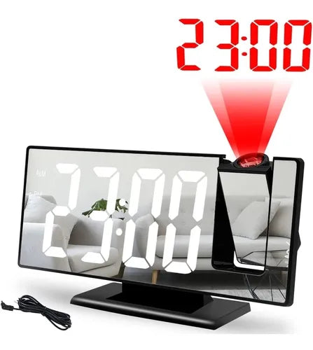 Reloj despertador con proyector digital LED